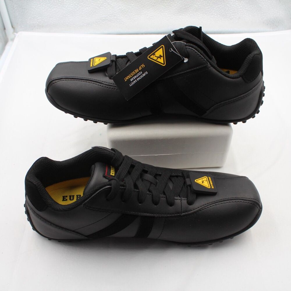 Eurostar Mike SR Comfort Fit Slip Resistant Work Shoes Black Memory Foam Sz 8